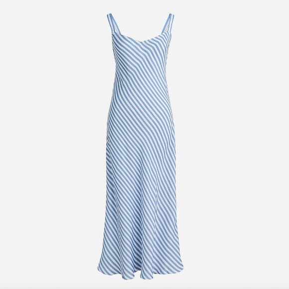 Gwyneth V-neck cupro-blend slip dress in stripe - Picture 2 of 11